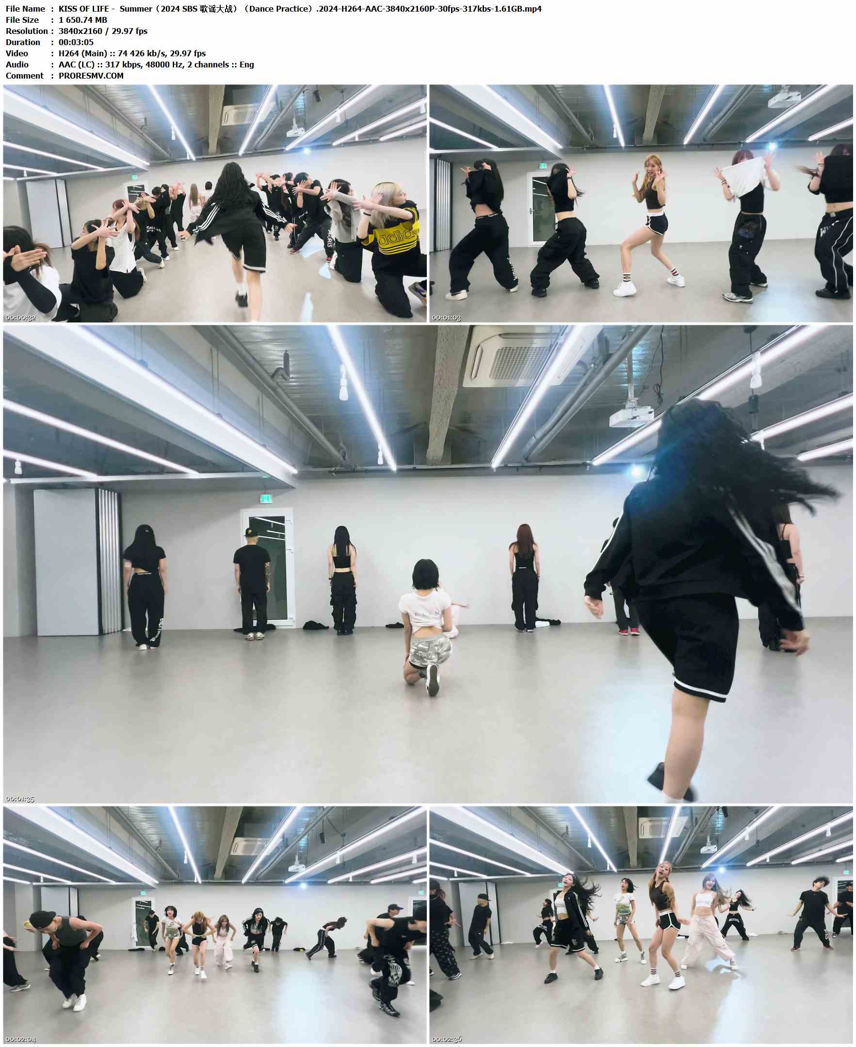 KISS OF LIFE -  Summer（2024 SBS 歌谣大战）（Dance Practice）.2024-H264-AAC-3840x2160P-30fps-317kbs-1.61GB官方MV_高清MV